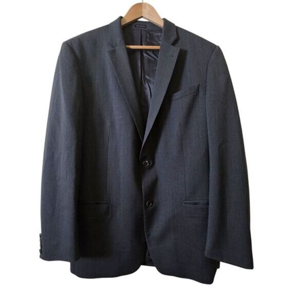 John Varvatos USA Blazer/Sport Coat Gray Black Wool 44L 2 Button as is - Picture 1 of 8